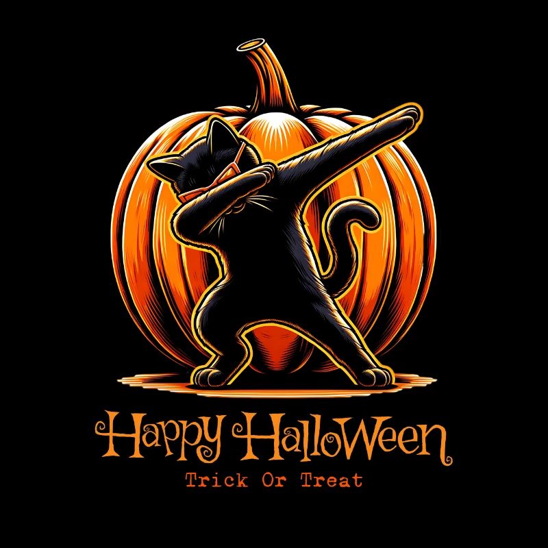 Joyeux Halloween, chat effrayé