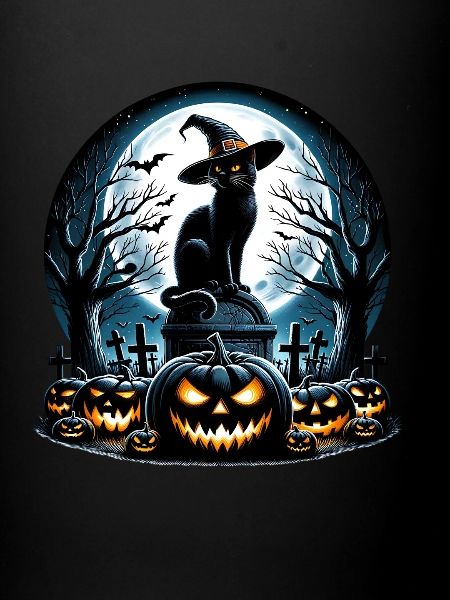 Joyeux Halloween, chat effrayé