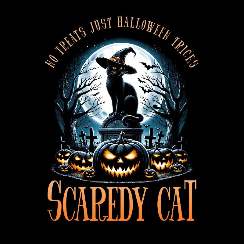 Joyeux Halloween, chat effrayé