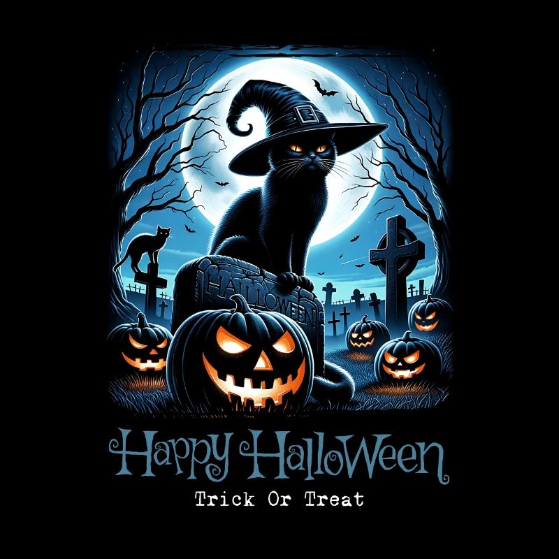 Joyeux Halloween, chat effrayé