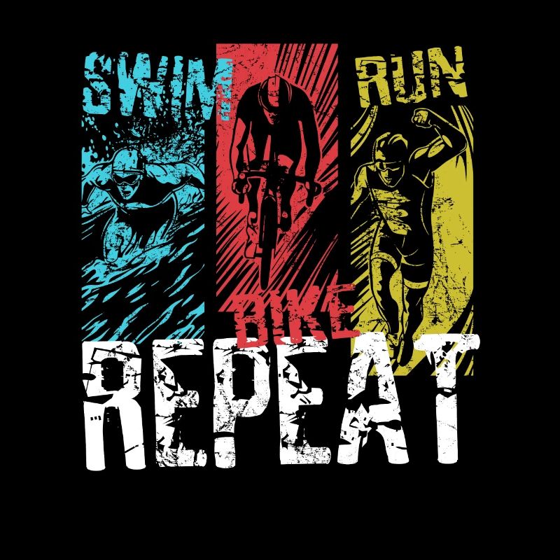 Swim Bike Run Repeat - Vintage Triathlon