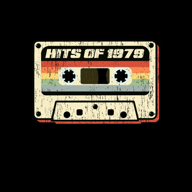 Hits de 1979 cassette audio design rétro vintage
