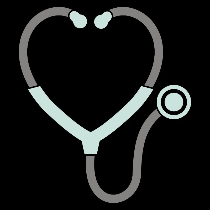 Cadre de monogramme stéthoscope coeur infirmière