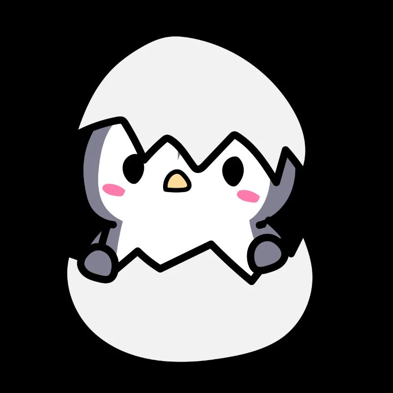 cute baby penguin in an eggshell idea