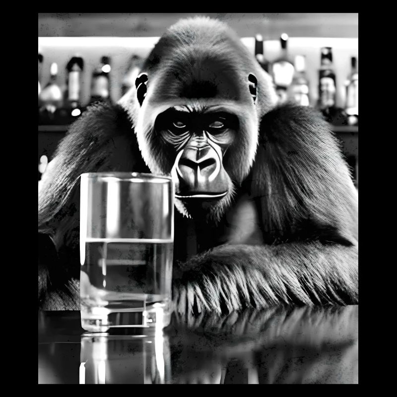 Affe an der Bar - Betrunkener Gorilla