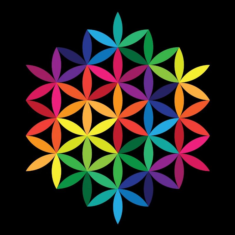 Fleur de vie arc-en-ciel 2