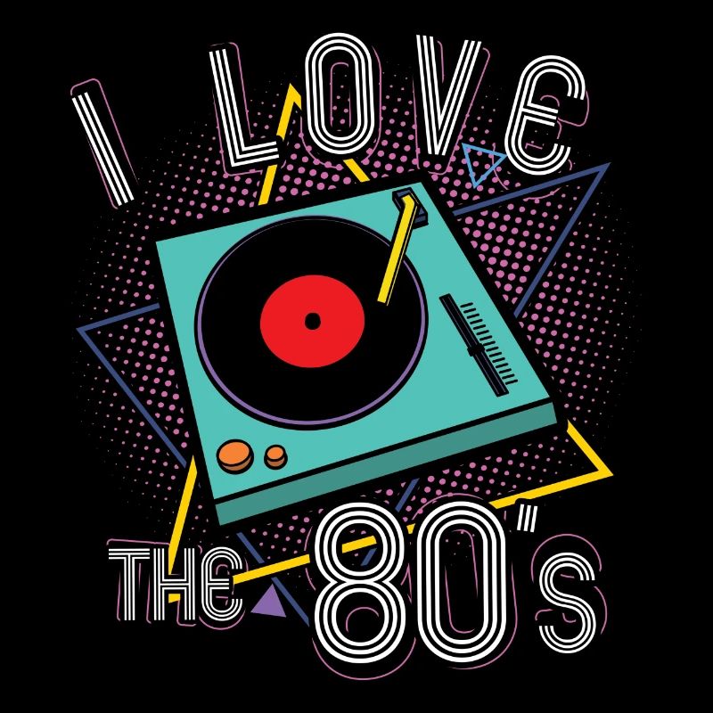 Ich liebe die 80er Drehscheibe Geschenk