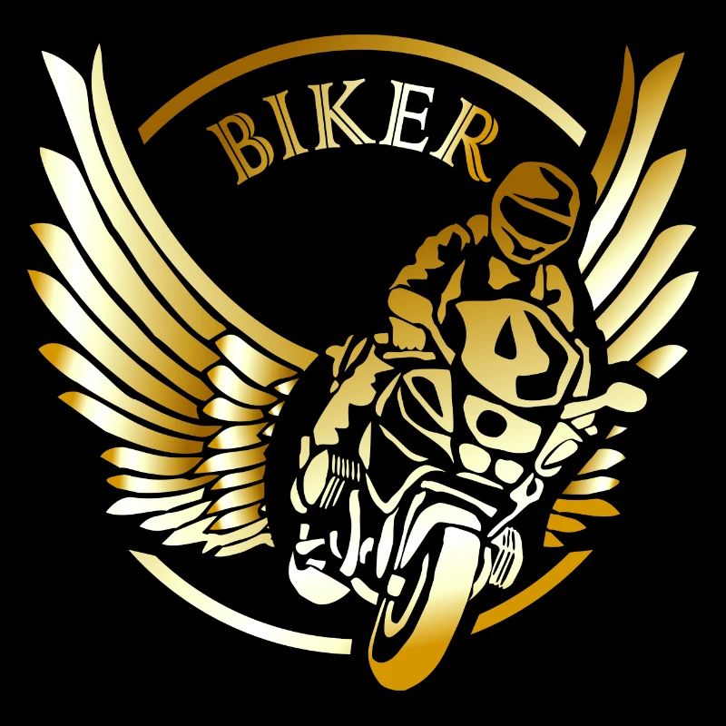 Biker Motif with Wings Motorcycle Gift
