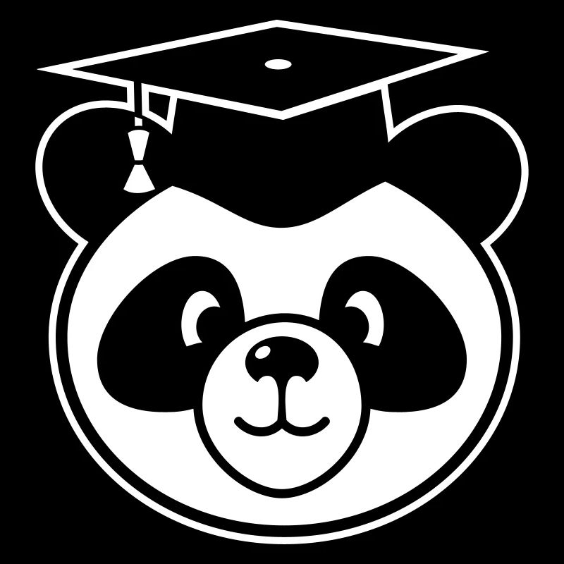 Panda with mortarboard - doctorate, state exam