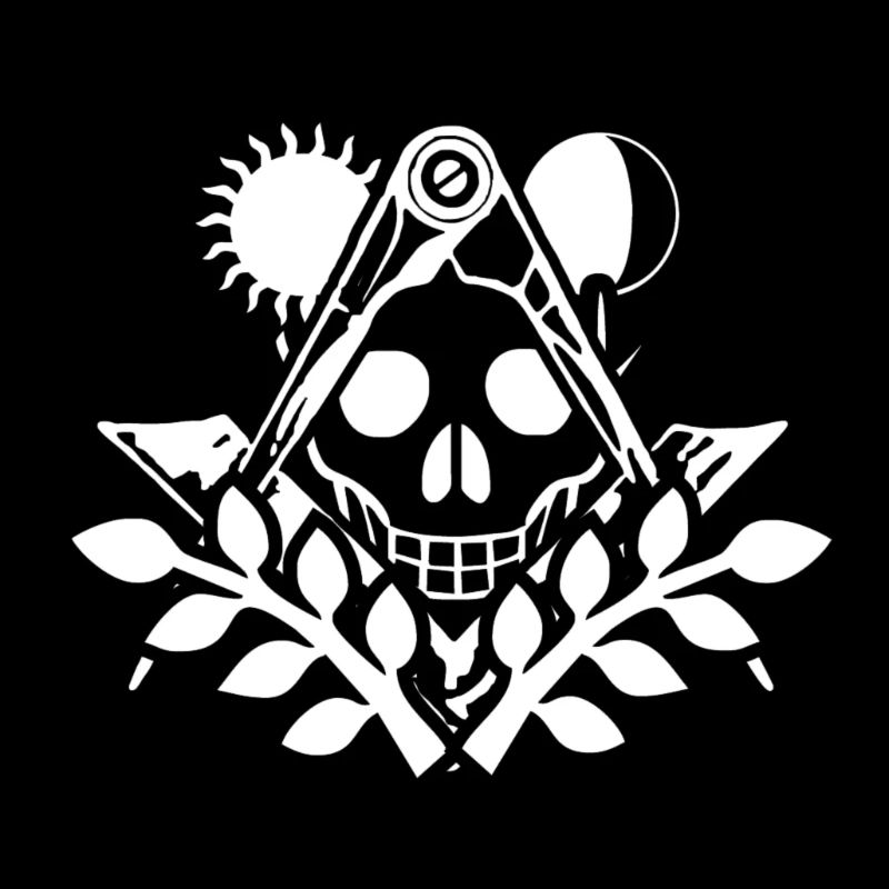 Crâne blanc acacia franc-maçon