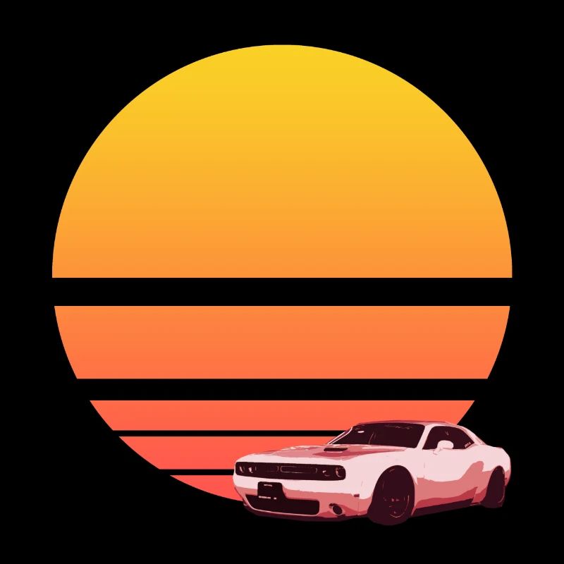 Synthwave Sunrise Car