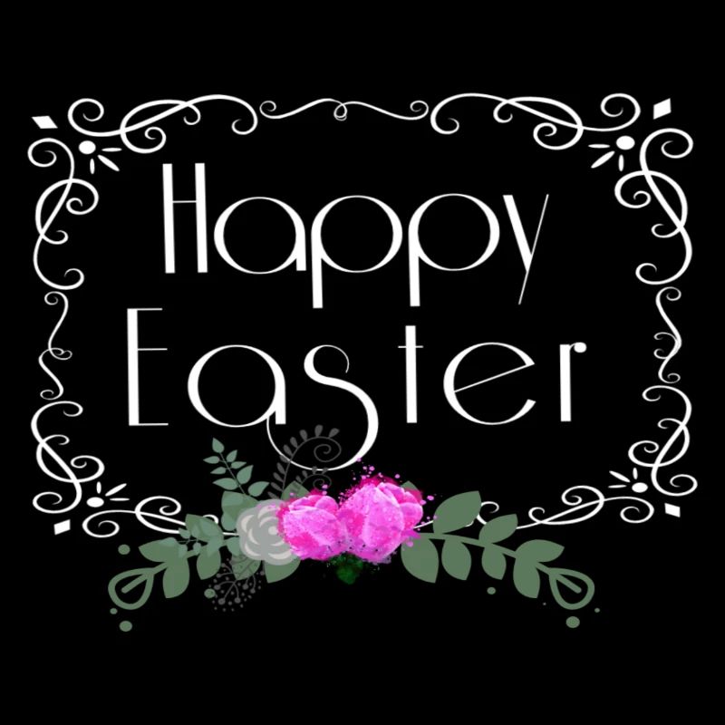 Happy Easter Blumen Oster Schriftzug