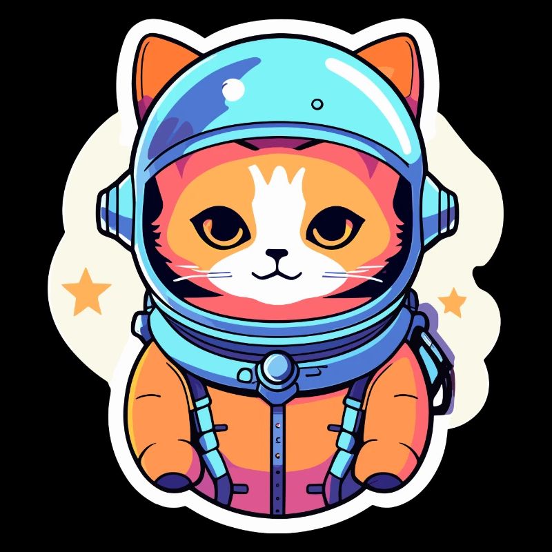 Cat Astronaut Illustration