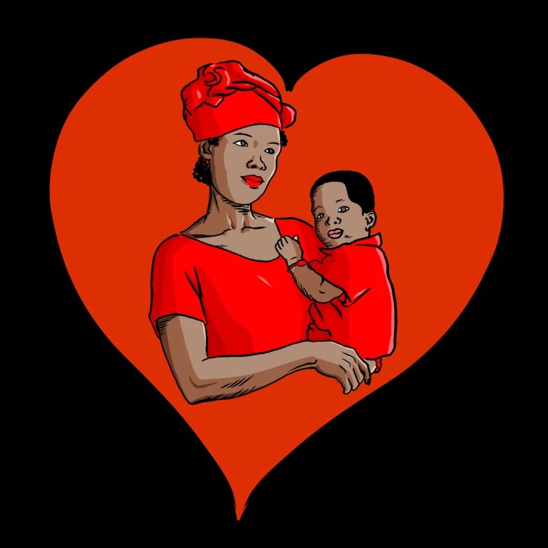 Mutter und Kind in einem Herzen