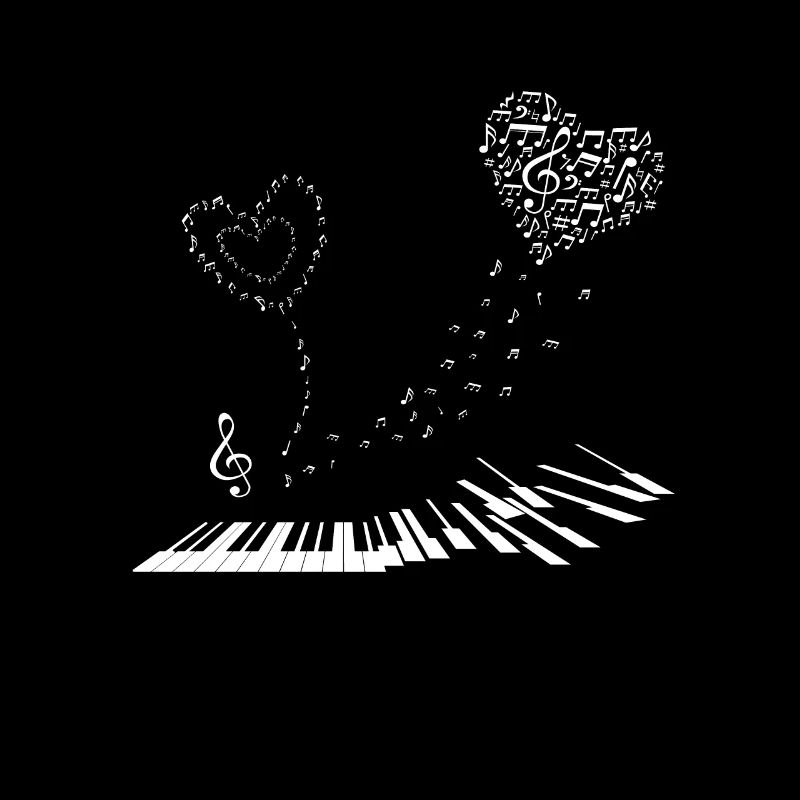 Piano, Notes de musique et notes - Amour