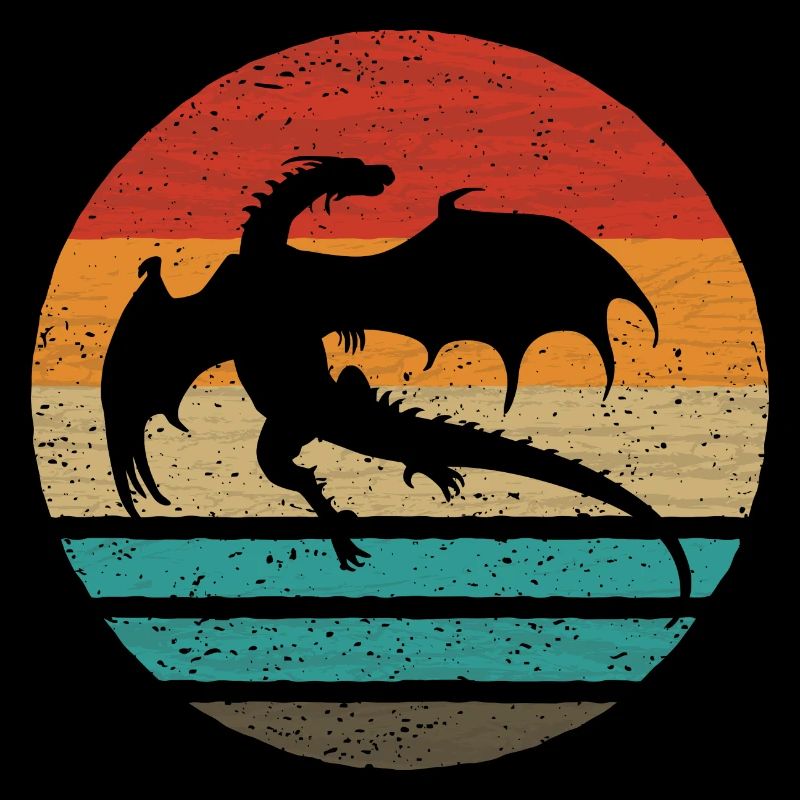 Dragon Retro Style Vintage