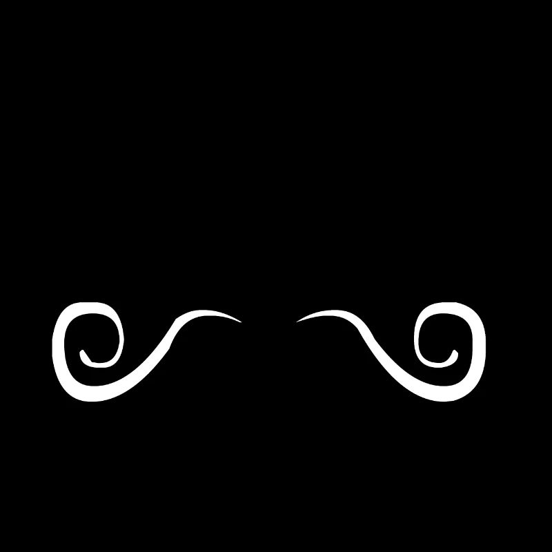 Une moustache blanche sur le visage