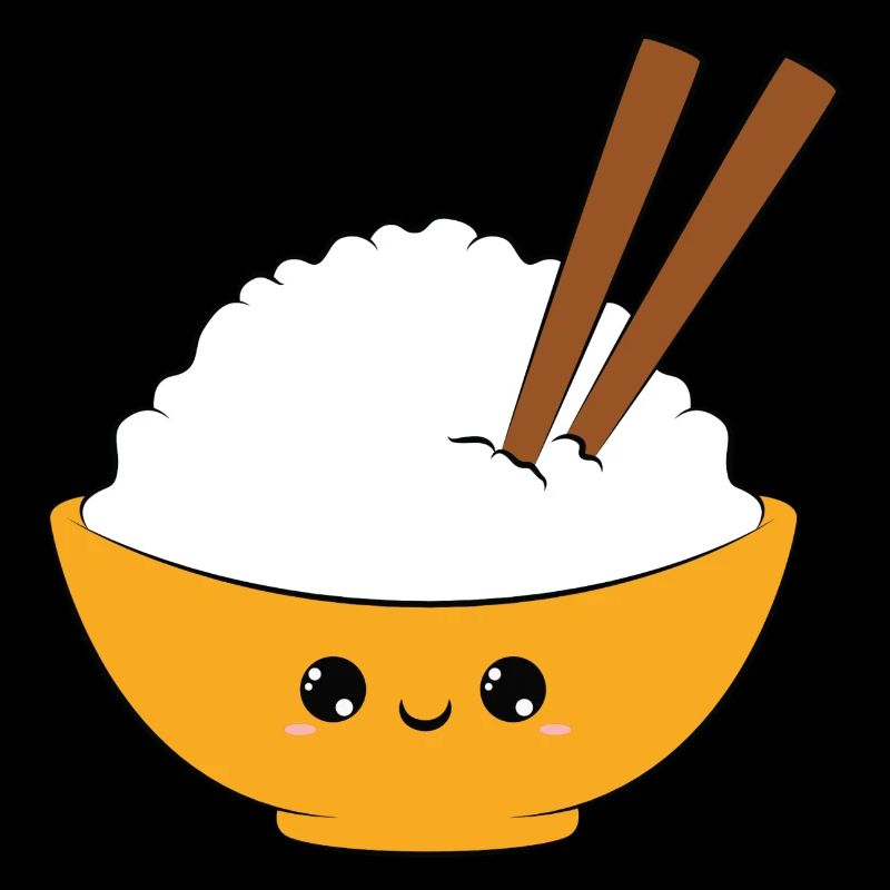 cute rice bowl, riz doux, savoureux, smiling