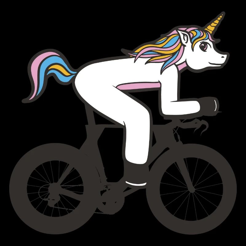 Vélo de triathlon avec licorne