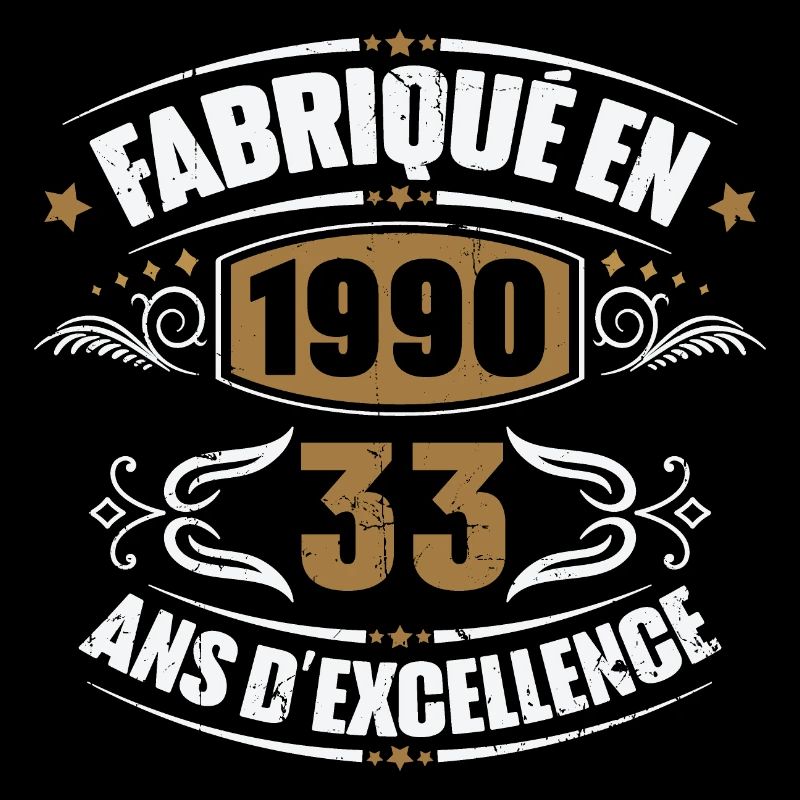 Cadeau d'anniversaire 33 ans, Fabriqué en 1990