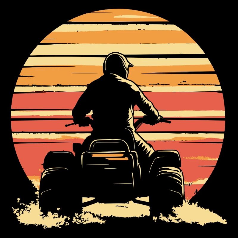 Quad quad coucher de soleil vintage
