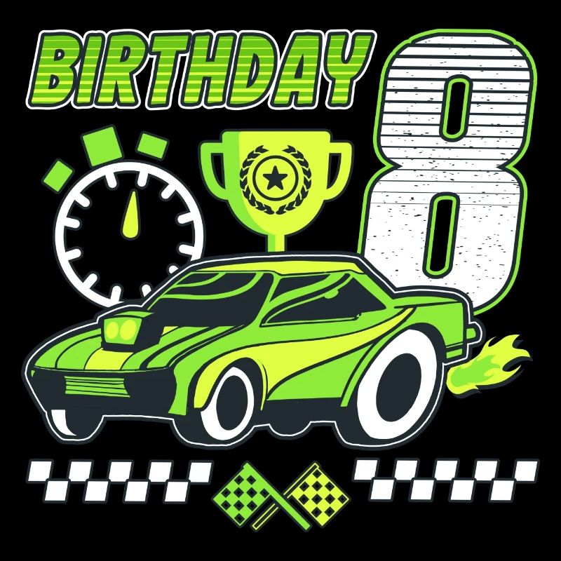 8ème anniversaire voiture de course 8 ans pilote de course