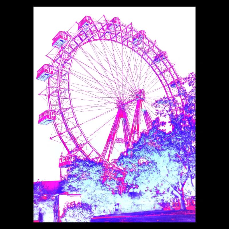 Grande roue Vienne en rose & blanc
