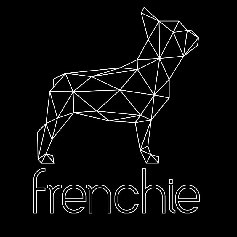 Geometric Frenchie white - with text