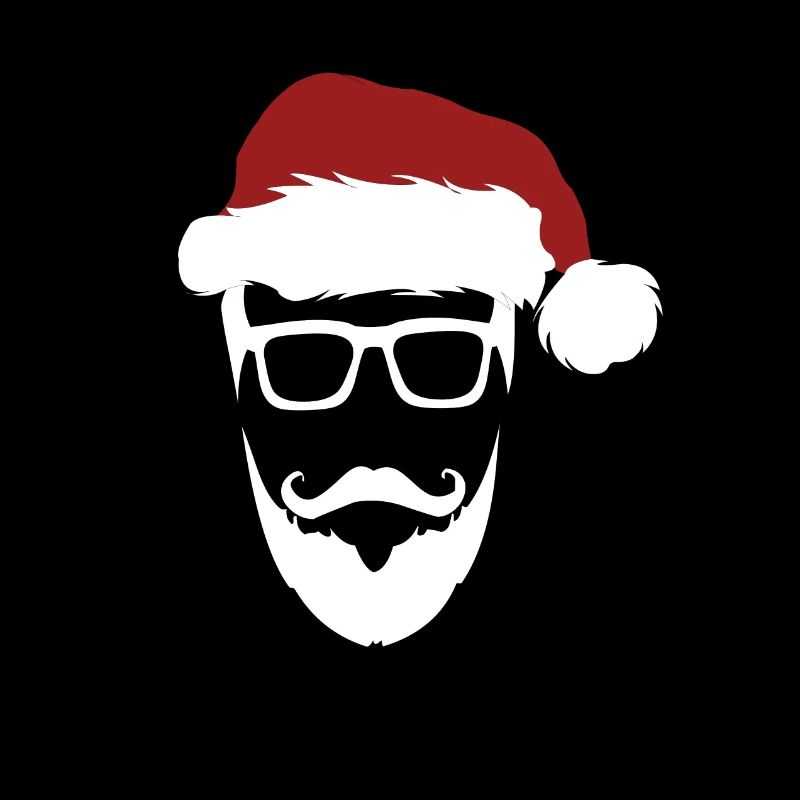Weihnachtsmann Hipster Bart Brille Mütze