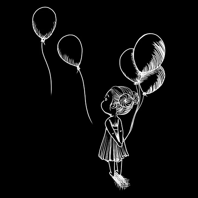 Mädchen mit Luftballons weiß