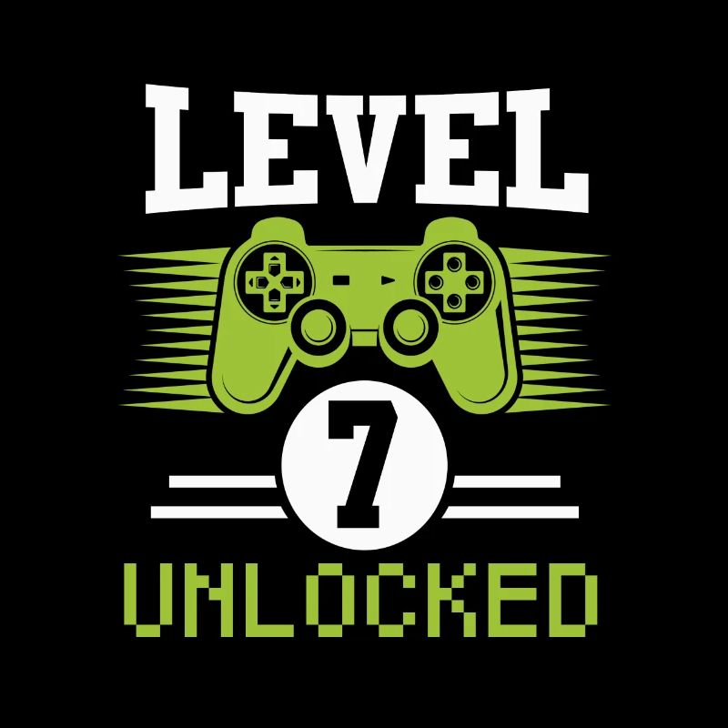 Level 7 Unlocked Gaming Hirt d’anniversaire 7 ans