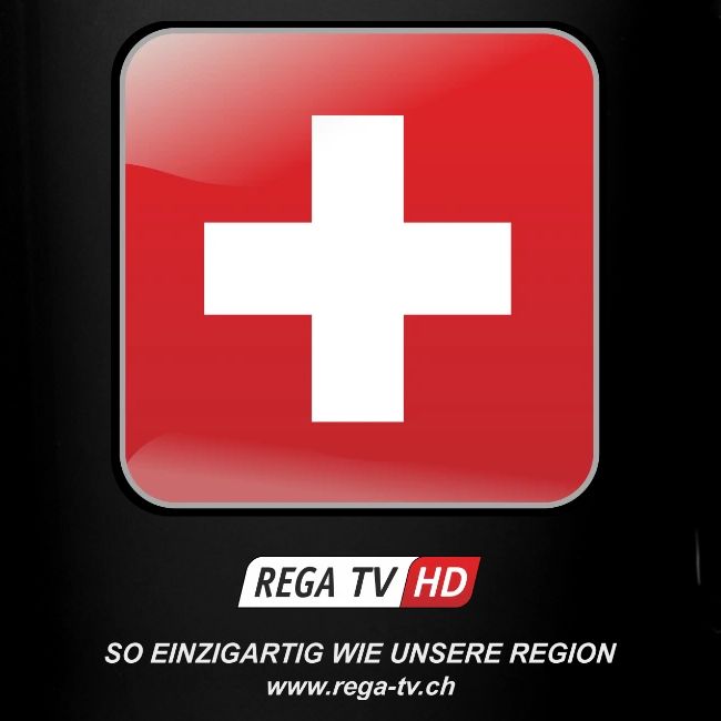 REGA-TV: Switzerland, weisse Schrift