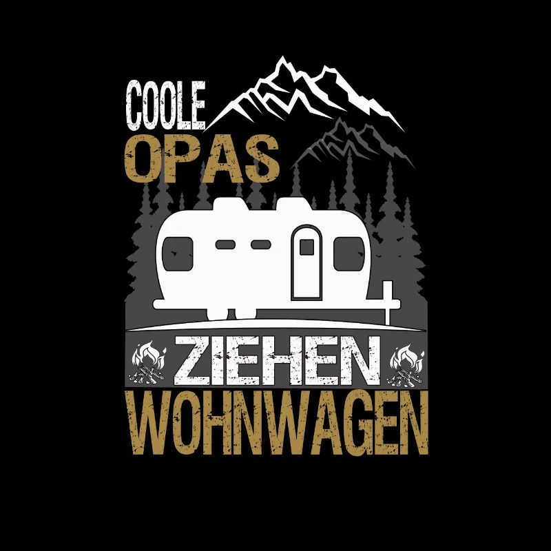 Coole Opas ziehen Wohnwagen.