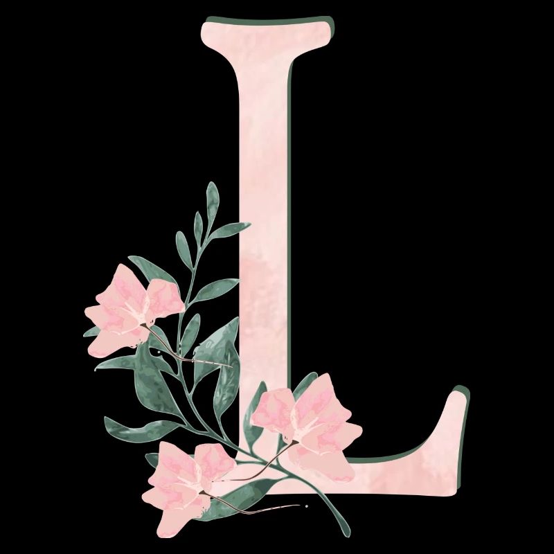 Buchstaben L mit Blumen