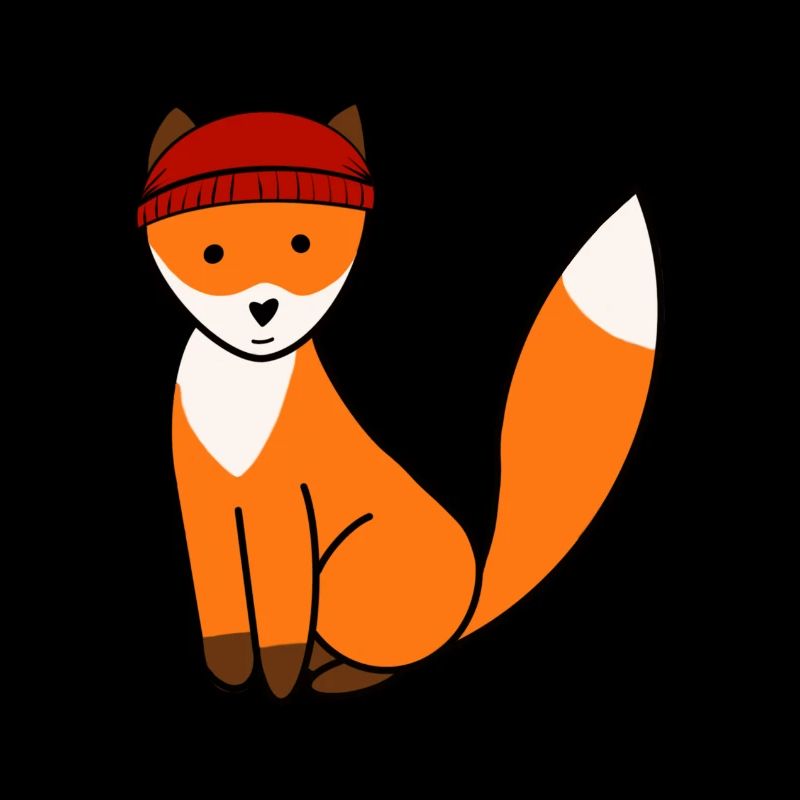 Comic Fuchs mit Beanie