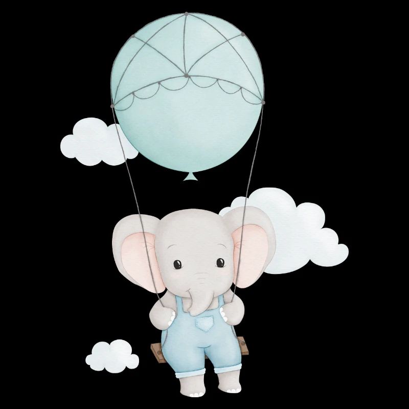 éléphant mignon sur une balançoire