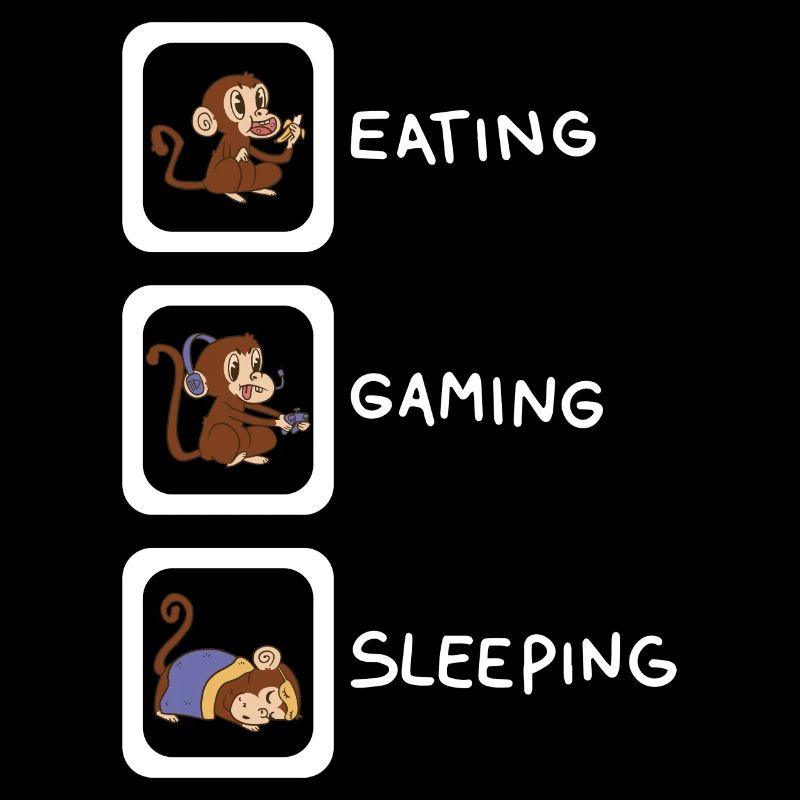 eating gaming sleeping