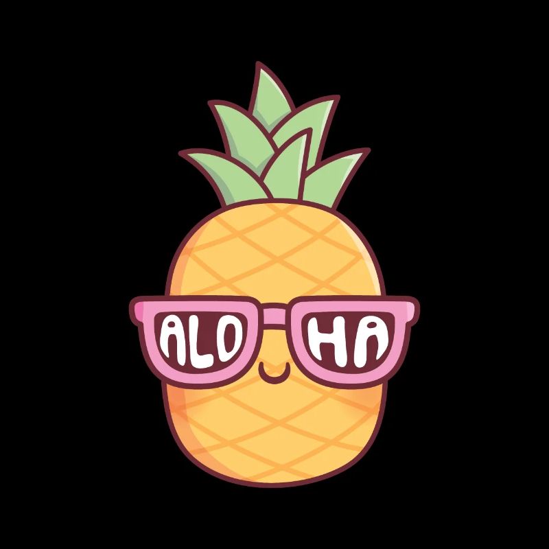 Cute Pineapple With Aloha Sunglasses