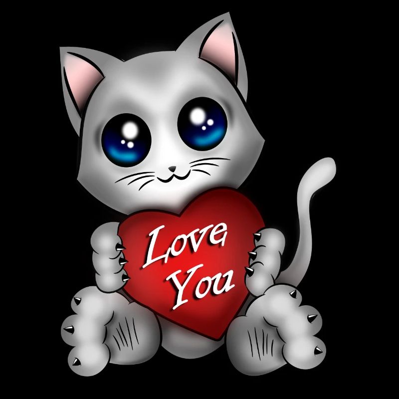 Das Kätzchen liebt dich