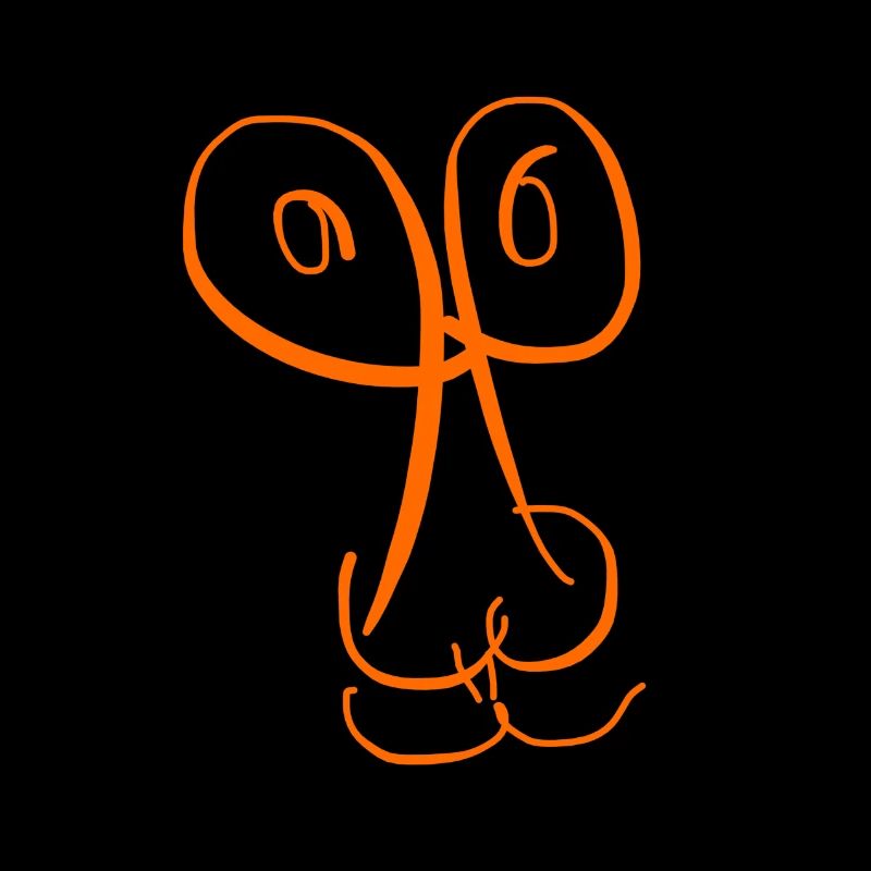 Funny asymmetric face.