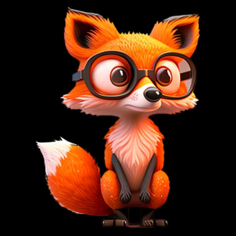 Cute fox with glasses