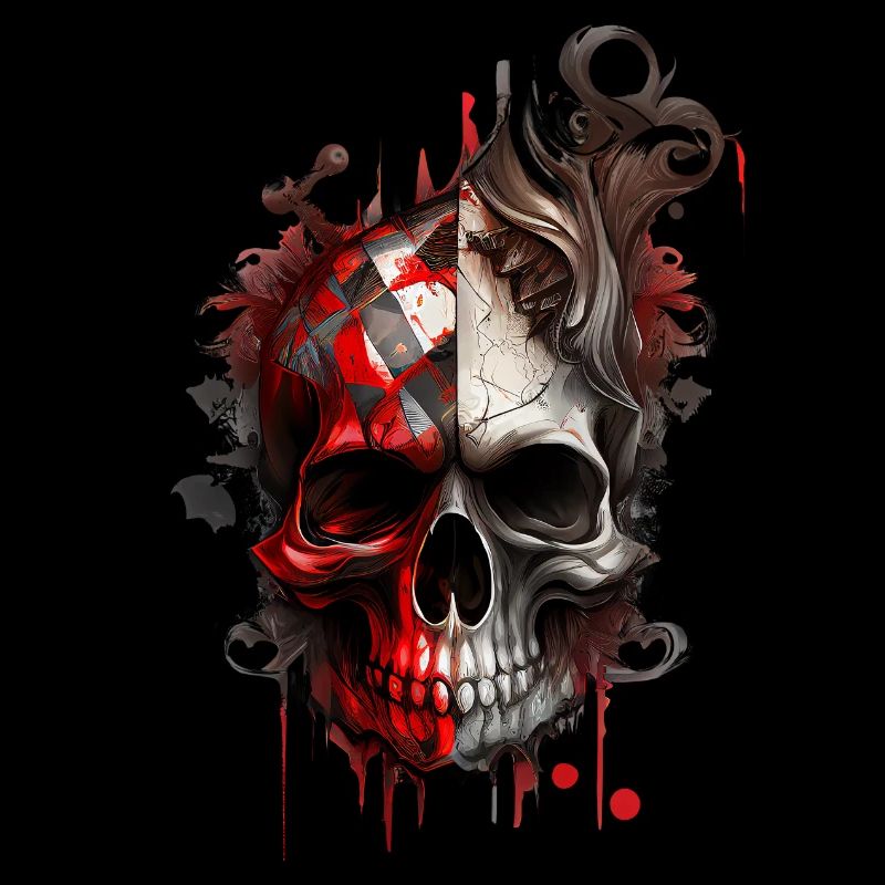 Splash multicolor skull. poker face