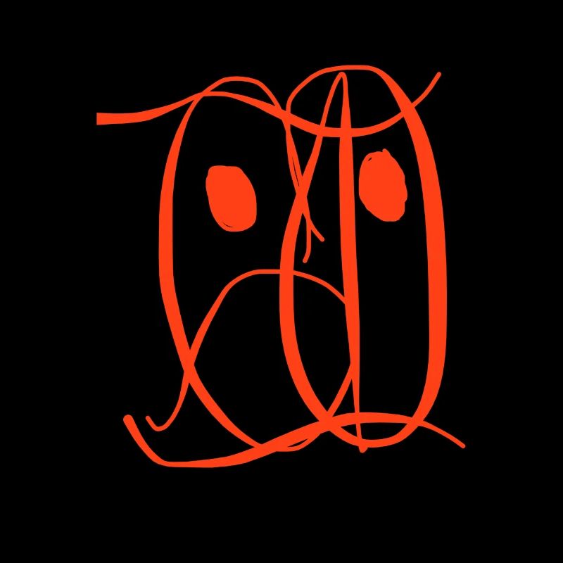 Visage orange sous forme abstraite