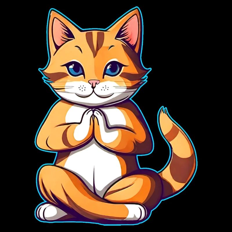 Cute cat in Buddha yoga position
