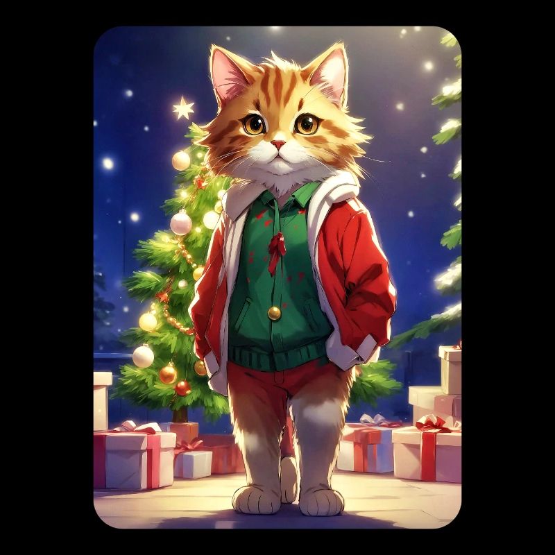 Modèle vierge de chat de Noël 1.4