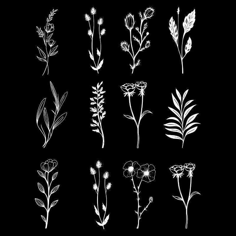 Minimalistische Wildblumen - Botanische Geschenkidee