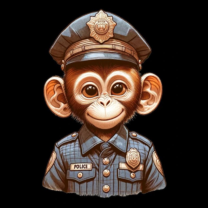 Polizei Affe | Polizei Äffle Kindermotiv Polizei