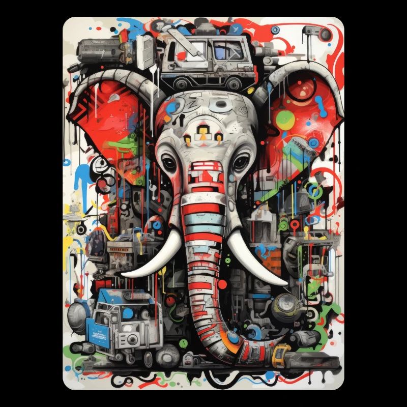 Elephant Cartoon Graffiti