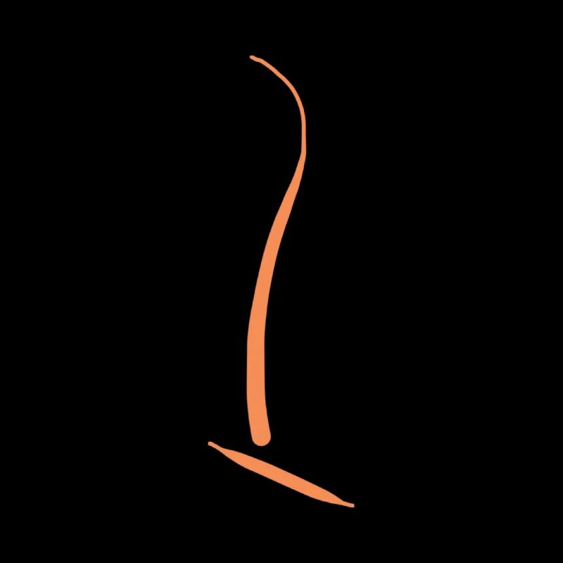 Trait abstrait orange à travers le centre chemise