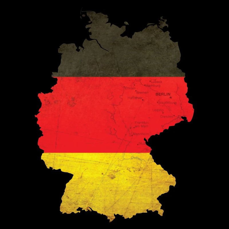 Allemagne - frontière nationale sous drapeau national